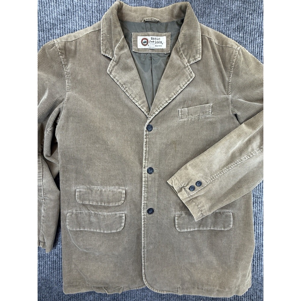 Vintage Basic Options Blazer Mens Large Tan Corduroy‎ 3-Button Sport Coat